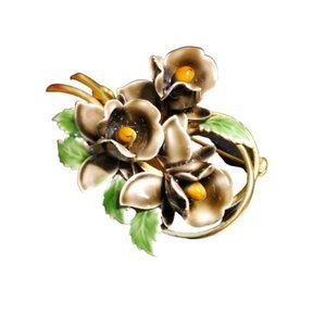 Vintage Floral Brooch, metal
